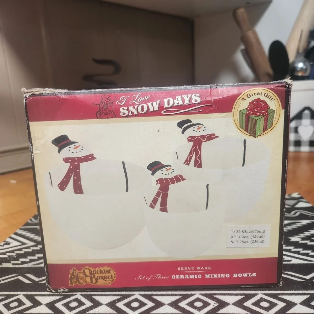 cracker barrel snowman bowls